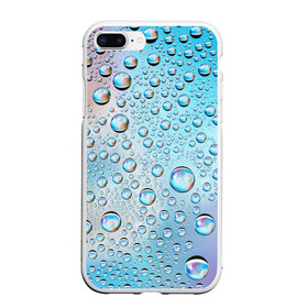 Чехол для iPhone 7Plus/8 Plus матовый с принтом Капли голубой роса стекло вода в Курске, Силикон | Область печати: задняя сторона чехла, без боковых панелей | Тематика изображения на принте: вода | градиент | для всех | дождь | капли | летний | на каждый день | обычный | окно | поверхность | повседневный | размытость | роса | стекло