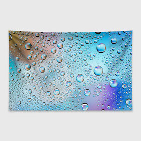 Флаг-баннер с принтом Капли голубой роса стекло вода в Курске, 100% полиэстер | размер 67 х 109 см, плотность ткани — 95 г/м2; по краям флага есть четыре люверса для крепления | вода | градиент | для всех | дождь | капли | летний | на каждый день | обычный | окно | поверхность | повседневный | размытость | роса | стекло