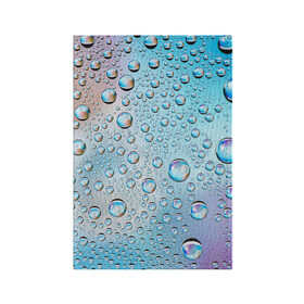 Обложка для паспорта матовая кожа с принтом Капли голубой роса стекло вода в Курске, натуральная матовая кожа | размер 19,3 х 13,7 см; прозрачные пластиковые крепления | Тематика изображения на принте: вода | градиент | для всех | дождь | капли | летний | на каждый день | обычный | окно | поверхность | повседневный | размытость | роса | стекло