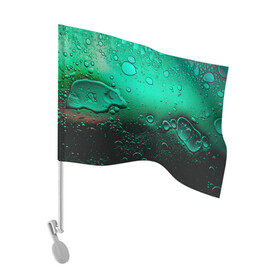 Флаг для автомобиля с принтом Зеленые капли клетки в Курске, 100% полиэстер | Размер: 30*21 см | биология | вода | градиент | для всех | дождь | капли | клетки | летний | на каждый день | обычный | окно | поверхность | повседневный | размытость | роса | стекло