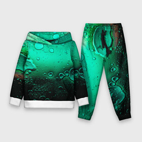 Детский костюм 3D (с толстовкой) с принтом Зеленые капли клетки в Курске,  |  | биология | вода | градиент | для всех | дождь | капли | клетки | летний | на каждый день | обычный | окно | поверхность | повседневный | размытость | роса | стекло