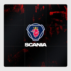 Магнитный плакат 3Х3 с принтом Scania в Курске, Полимерный материал с магнитным слоем | 9 деталей размером 9*9 см | scania | автобус | грузовик | дальнобой | дальнобойщик | лев | скания | фура | шведское авто