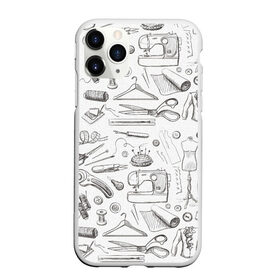 Чехол для iPhone 11 Pro Max матовый с принтом для швеи в Курске, Силикон |  | handmade | иголка | инструменты для шитья | хэндмэйд | швея | шить
