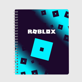 Тетрадь с принтом ROBLOX РОБЛОКС в Курске, 100% бумага | 48 листов, плотность листов — 60 г/м2, плотность картонной обложки — 250 г/м2. Листы скреплены сбоку удобной пружинной спиралью. Уголки страниц и обложки скругленные. Цвет линий — светло-серый
 | Тематика изображения на принте: blocks | blox | game | games | logo | minecraft | mobile | online | roblocks | roblox | robux | studio | блоки | игра | игры | квадрат | квадратик | кщидщч | лого | логотип | майнкрафт | онлайн | роблокс | робукс | символ | символы | студия