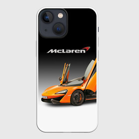 Чехол для iPhone 13 mini с принтом McLaren в Курске,  |  | bolide | car | mclaren | motorsport | power | prestige | автомобиль | автоспорт | болид | мощь | престиж