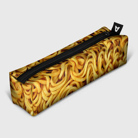 Пенал 3D с принтом Лапша в Курске, 100% полиэстер | плотная ткань, застежка на молнии | Тематика изображения на принте: доширак | еда | желтый | лапша | пища
