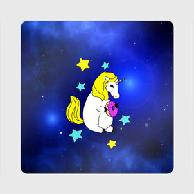 Магнит виниловый Квадрат с принтом Звездный Единорог в Курске, полимерный материал с магнитным слоем | размер 9*9 см, закругленные углы | angel | stars | unicorn | wings | ангел | блестящие | вселенная | галактика | детские | донат | еда | единорог | единорожки | звезды | копыта | космический | лошадка | лошадь | луна | малыш | неоновые | пегас | пони