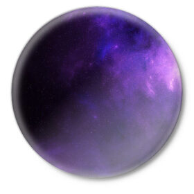 Значок с принтом Фиолетовая звезда в Курске,  металл | круглая форма, металлическая застежка в виде булавки | арт | звезда | звёзды | карлик | космос | облако | синий | сияние | темный | фиолетовый | черный | яркая | яркие цвета