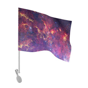Флаг для автомобиля с принтом Огненный разлом в Курске, 100% полиэстер | Размер: 30*21 см | арт | желтый | звёзды | космос | красный | облако | синий | сияние | фиолетовый | яркие цвета