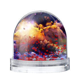 Снежный шар с принтом Яркий свет в Курске, Пластик | Изображение внутри шара печатается на глянцевой фотобумаге с двух сторон | арт | желтый | звёзды | космос | красный | облако | оранжевый | синий | сияние | фиолетовый | яркие цвета