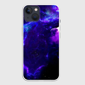 Чехол для iPhone 13 с принтом Космическое небо в Курске,  |  | арт | звёзды | иний | космос | облако | розовый | сияние | тёмный | туманность | фиолоетовый | черный | яркие цвета