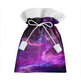 Подарочный 3D мешок с принтом Космическое небо в Курске, 100% полиэстер | Размер: 29*39 см | арт | звёзды | космос | облако | розовый | синий | сияние | туманность | фиолетовый | яркие цвета