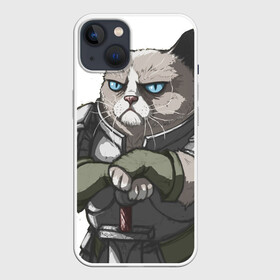 Чехол для iPhone 13 с принтом Grumpy Cat в Курске,  |  | Тематика изображения на принте: grumpy cat | грустный кот | доспехи | кот | кот в доспехах | кот воин | кот рыцарь | суровый кот