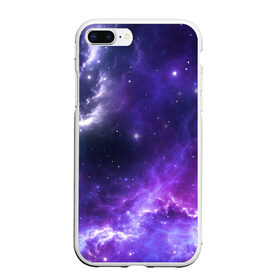 Чехол для iPhone 7Plus/8 Plus матовый с принтом Космическое небо в Курске, Силикон | Область печати: задняя сторона чехла, без боковых панелей | арт | белый | бирюзовый | звёзды | космос | облако | розовый | синий | сияние | тёмный | туманность | фиолетовый | яркие цвета