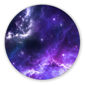 Коврик для мышки круглый с принтом Космическое небо в Курске, резина и полиэстер | круглая форма, изображение наносится на всю лицевую часть | Тематика изображения на принте: арт | белый | бирюзовый | звёзды | космос | облако | розовый | синий | сияние | тёмный | туманность | фиолетовый | яркие цвета