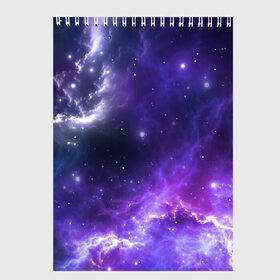 Скетчбук с принтом Космическое небо в Курске, 100% бумага
 | 48 листов, плотность листов — 100 г/м2, плотность картонной обложки — 250 г/м2. Листы скреплены сверху удобной пружинной спиралью | арт | белый | бирюзовый | звёзды | космос | облако | розовый | синий | сияние | тёмный | туманность | фиолетовый | яркие цвета