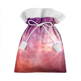 Подарочный 3D мешок с принтом Космическое небо в Курске, 100% полиэстер | Размер: 29*39 см | арт | желтый | звёзды | космос | облако | оранжевый | розовый | сияние | туманность | фиолетовый | яркие цвета