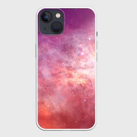 Чехол для iPhone 13 с принтом Космическое небо в Курске,  |  | арт | желтый | звёзды | космос | облако | оранжевый | розовый | сияние | туманность | фиолетовый | яркие цвета