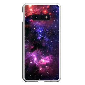 Чехол для Samsung S10E с принтом Космическое небо в Курске, Силикон | Область печати: задняя сторона чехла, без боковых панелей | арт | звёзды | космос | красный | облако | розовый | синий | сияние | темный | туманность | фиолетовый | яркие цвета