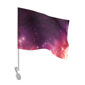 Флаг для автомобиля с принтом Космическая вспышка в Курске, 100% полиэстер | Размер: 30*21 см | арт | желтый | звёзды | космос | красный | облако | розовый | сияние | фиолетовый | яркие цвета