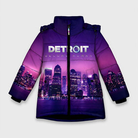 Зимняя куртка для девочек 3D с принтом Detroit Become Human(S) в Курске, ткань верха — 100% полиэстер; подклад — 100% полиэстер, утеплитель — 100% полиэстер. | длина ниже бедра, удлиненная спинка, воротник стойка и отстегивающийся капюшон. Есть боковые карманы с листочкой на кнопках, утяжки по низу изделия и внутренний карман на молнии. 

Предусмотрены светоотражающий принт на спинке, радужный светоотражающий элемент на пуллере молнии и на резинке для утяжки. | android | connor | detroit become human | game | rk 800 | urban | будущее | город | детроит | игры | мир | роботы | технологии