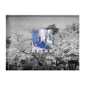 Обложка для студенческого билета с принтом Relax в Курске, натуральная кожа | Размер: 11*8 см; Печать на всей внешней стороне | аниме | миядзаки | потерялся | сакура | цитаты | япония