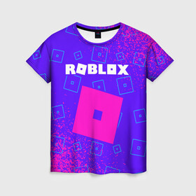 Женская футболка 3D с принтом ROBLOX / РОБЛОКС в Курске, 100% полиэфир ( синтетическое хлопкоподобное полотно) | прямой крой, круглый вырез горловины, длина до линии бедер | blocks | blox | game | games | logo | minecraft | mobile | online | roblocks | roblox | robux | studio | блоки | игра | игры | квадрат | квадратик | кщидщч | лого | логотип | майнкрафт | онлайн | роблокс | робукс | символ | символы | студия