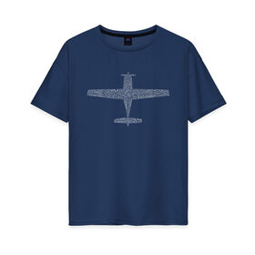 Женская футболка хлопок Oversize с принтом Cirrus - авиационный алфавит в Курске, 100% хлопок | свободный крой, круглый ворот, спущенный рукав, длина до линии бедер
 | Тематика изображения на принте: авиация | самолет | цирус
