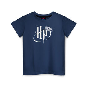 Детская футболка хлопок с принтом Harry Potter White Logo в Курске, 100% хлопок | круглый вырез горловины, полуприлегающий силуэт, длина до линии бедер | harry potter | vdosadir | гарри поттер | джоан роулинг