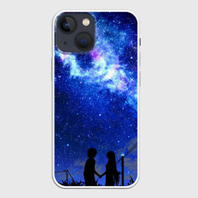 Чехол для iPhone 13 mini с принтом Ночное  Небо в Курске,  |  | blue | sky | башни | звездное небо | звезды | космическое | красота | небо | ночь | синий