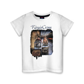 Детская футболка хлопок с принтом Kings Cross в Курске, 100% хлопок | круглый вырез горловины, полуприлегающий силуэт, длина до линии бедер | harry potter | kings cross station | vdosadir | вокзал кингс кросс | гарри поттер | джоан роулинг | платформа