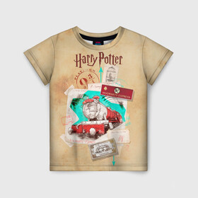 Детская футболка 3D с принтом Harry Potter Hogwarts Express в Курске, 100% гипоаллергенный полиэфир | прямой крой, круглый вырез горловины, длина до линии бедер, чуть спущенное плечо, ткань немного тянется | harry potter | kings cross station | vdosadir | вокзал кингс кросс | гарри поттер | джоан роулинг | платформа