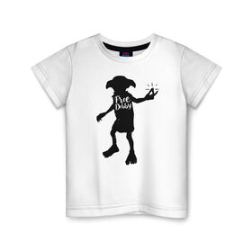Детская футболка хлопок с принтом Free Dobby в Курске, 100% хлопок | круглый вырез горловины, полуприлегающий силуэт, длина до линии бедер | dobby | harry potter | vdosadir | гарри поттер | джоан роулинг | добби