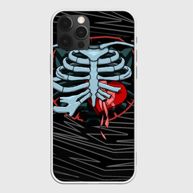 Чехол для iPhone 12 Pro Max с принтом Сладкое сердце в Курске, Силикон |  | bones | candy | heart | heart inside | heartshaped box | shattered | skeleton | skull | в форме сердца | валентин | валентинка | внутренности | внутри | конфета | конфеты | кости | ленты | осколки костей | перелом | подарок | потроха