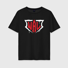 Женская футболка хлопок Oversize с принтом WAL logo в Курске, 100% хлопок | свободный крой, круглый ворот, спущенный рукав, длина до линии бедер
 | armwrestling | wal | world armwrestling league | армрестлинг | вал