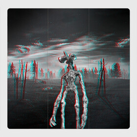 Магнитный плакат 3Х3 с принтом Siren Head Horror Glitch в Курске, Полимерный материал с магнитным слоем | 9 деталей размером 9*9 см | glitch | glitch siren head | rgb | siren head | sirena | глитч | глич | ретро | сирейноголовый | сирена | сиреноголовый