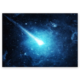 Поздравительная открытка с принтом Комета в Курске, 100% бумага | плотность бумаги 280 г/м2, матовая, на обратной стороне линовка и место для марки
 | galaxy | nasa | nebula | space | star | абстракция | вселенная | галактика | звезда | звезды | космический | наса | планеты