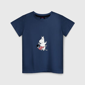 Детская футболка хлопок с принтом Муми-мама в Курске, 100% хлопок | круглый вырез горловины, полуприлегающий силуэт, длина до линии бедер | Тематика изображения на принте: moomins | муми мама | муми тролли