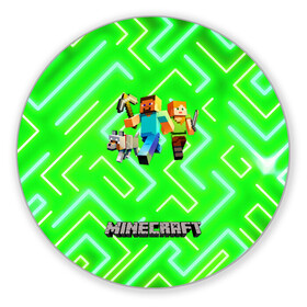 Коврик для мышки круглый с принтом Майнкрафт / Minecraft в Курске, резина и полиэстер | круглая форма, изображение наносится на всю лицевую часть | alex | creeper | dungeons | minecraft | piggy | steve | алекс | бой | гаст | герои | детские | зелень | зомби | крипер | логотипигры | майнкрафт | мобы | неоновый | песочница | пигги | пиксельный | подземелья | популярные