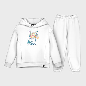 Детский костюм хлопок Oversize с принтом Цветная Сова в Курске,  |  | art | artwork | colorful | drawing | ethnic | ornament | owl | wise | арт | из орнамента | из узоров | искусство | крыло | крылья | мудрная | нарисованная | неясыть | орнамент | разноцветная | рисунок | сова | совенок | совы | сыч