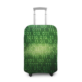 Чехол для чемодана 3D с принтом Двоичный код в Курске, 86% полиэфир, 14% спандекс | двустороннее нанесение принта, прорези для ручек и колес | it | двоичный код | информация | код | кодерам | кодеру | программирование | программисту | технологии