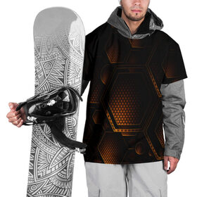 Накидка на куртку 3D с принтом текстура в Курске, 100% полиэстер |  | блоки | геометрия | объем | соты | тестура | техно | технологии | фигуры | шестиугольники