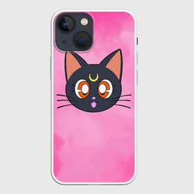 Чехол для iPhone 13 mini с принтом КИСА ЛУНА в Курске,  |  | anime | japan | manga | sailor moon | аниме | девочка | девушка | киса. кот | луна | лунная призма | манга | сейлор мун | сэйлор мун | япония