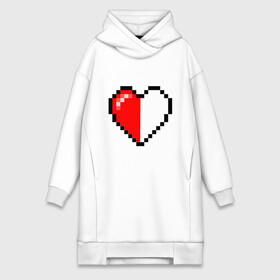 Платье-худи хлопок с принтом Майнкрафт серце в Курске,  |  | minecraft | любовь | майнкрафт | пиксель | половинка | сердце