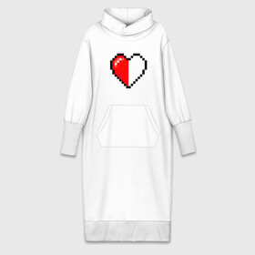 Платье удлиненное хлопок с принтом Майнкрафт серце в Курске,  |  | minecraft | любовь | майнкрафт | пиксель | половинка | сердце