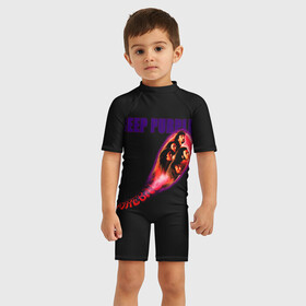 Детский купальный костюм 3D с принтом Deep Purple в Курске, Полиэстер 85%, Спандекс 15% | застежка на молнии на спине | album | deep | hard | metal | purple | rock | альбом | британия | группа | метал | рок | хард | хеви
