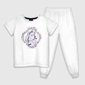 Детская пижама хлопок с принтом Sleeping Beauty в Курске, 100% хлопок |  брюки и футболка прямого кроя, без карманов, на брюках мягкая резинка на поясе и по низу штанин
 | aurora | disney princess | sleeping beauty | vdkimel | аврора | спящая красавица