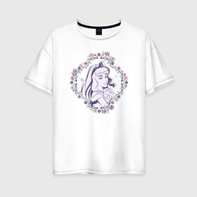 Женская футболка хлопок Oversize с принтом Sleeping Beauty в Курске, 100% хлопок | свободный крой, круглый ворот, спущенный рукав, длина до линии бедер
 | aurora | disney princess | sleeping beauty | vdkimel | аврора | спящая красавица