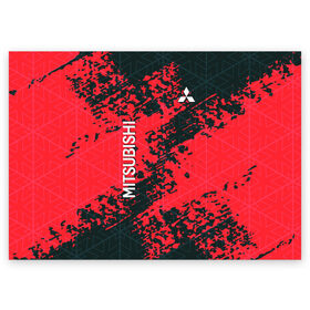 Поздравительная открытка с принтом Mitsubishi в Курске, 100% бумага | плотность бумаги 280 г/м2, матовая, на обратной стороне линовка и место для марки
 | auto | mitsubishi | sport | авто | автомобиль | автомобильные | бренд | марка | спорт