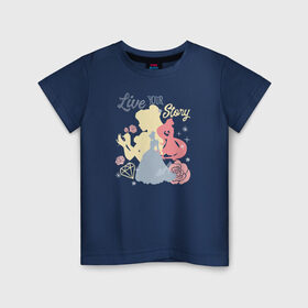 Детская футболка хлопок с принтом Принцессы в Курске, 100% хлопок | круглый вырез горловины, полуприлегающий силуэт, длина до линии бедер | disney princess | vdkimel